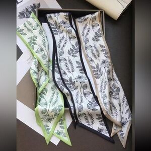 🌿NEW Set of 3 Floral/Greenery Print Silk Twilly’s🌿